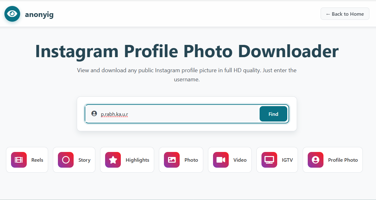Copy the Instagram photo URL or username