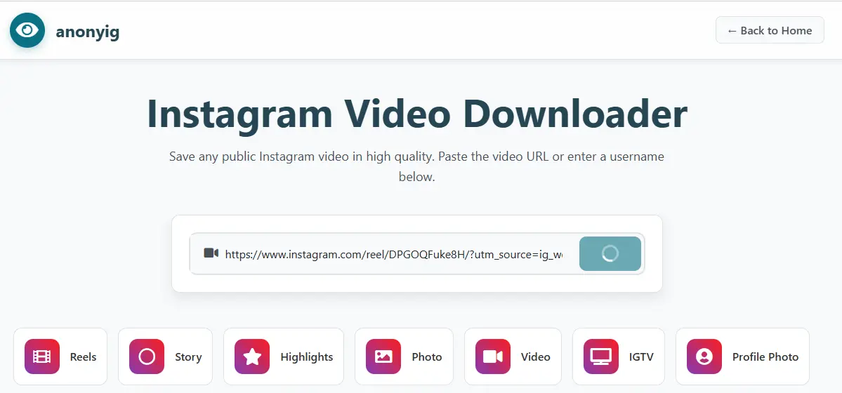 Paste the link into the search box